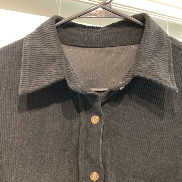 Black corduroy oversized button up. Excellent condition. - Picture 2 of 3